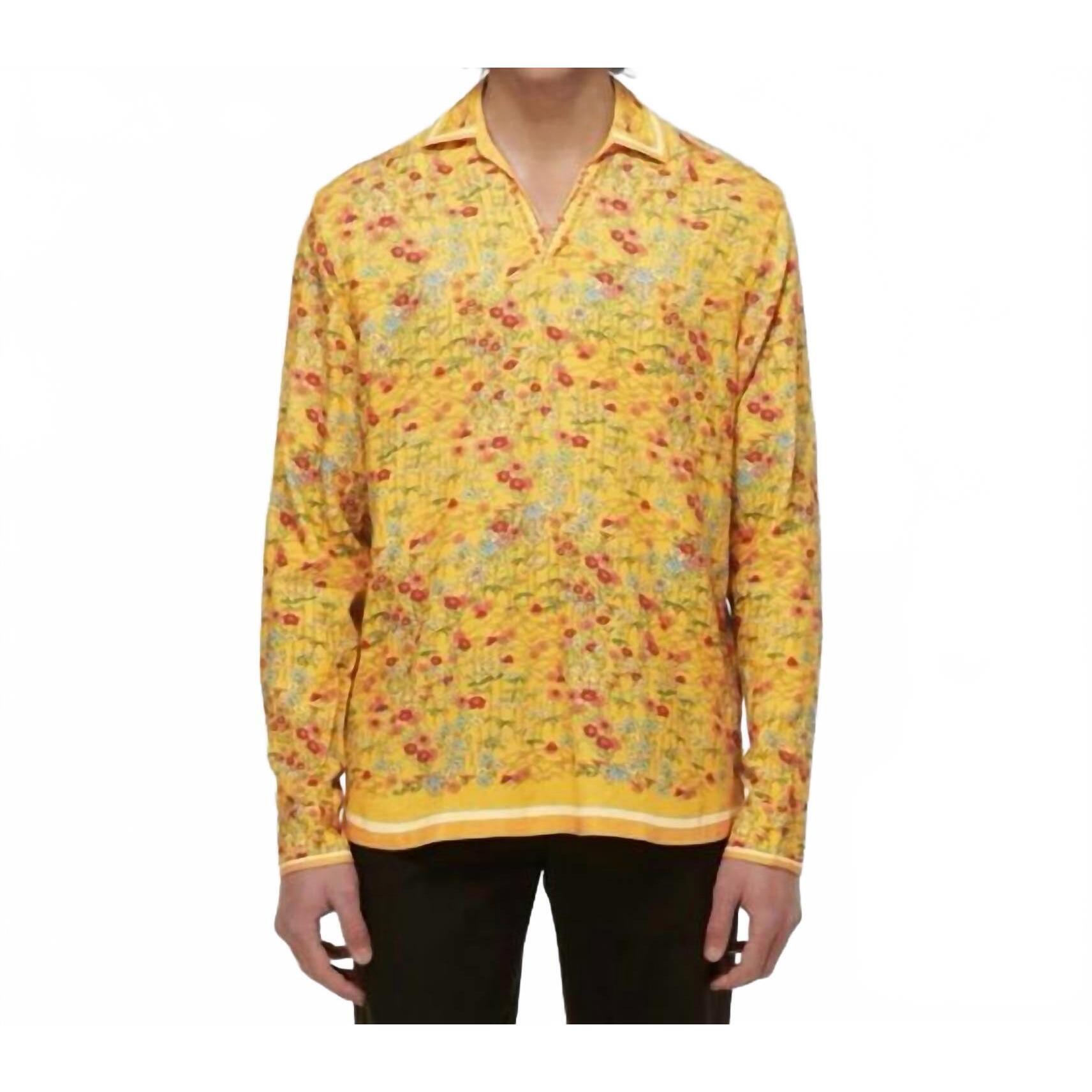 New Orlebar Brown Ridley Solo Fantasy Shirt In Bright Gold